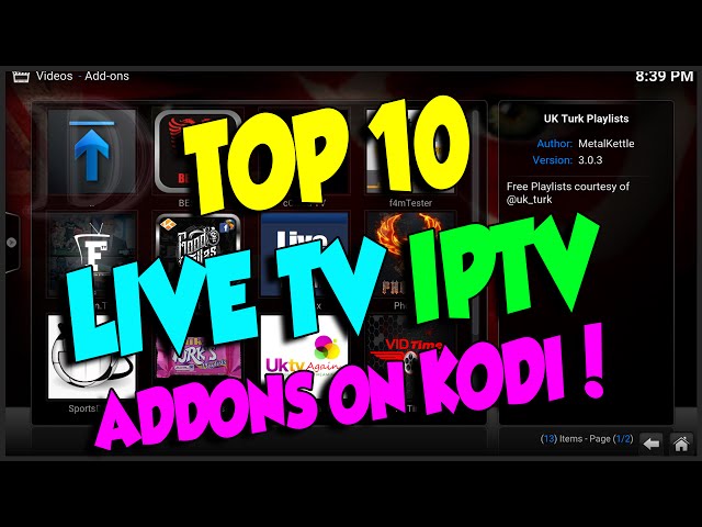 TOP 10 IPTV LIVE TV KODI ADDONS - THE BEST 10 OF 2016 - Dimitrology