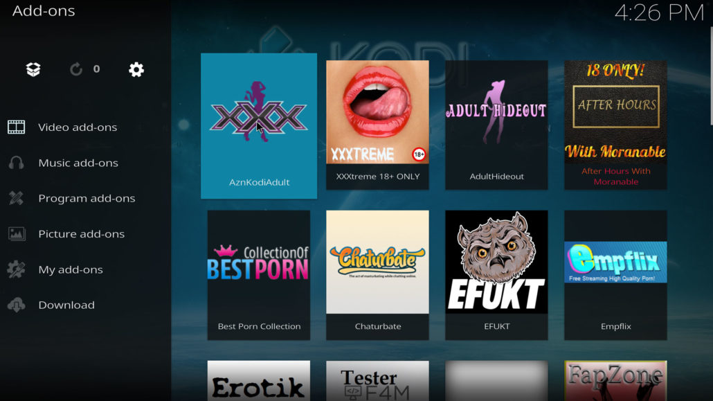 password for kodi adults only