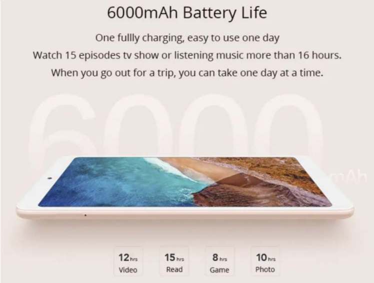 Xiaomi Mi Pad 4 4G Battery Life
