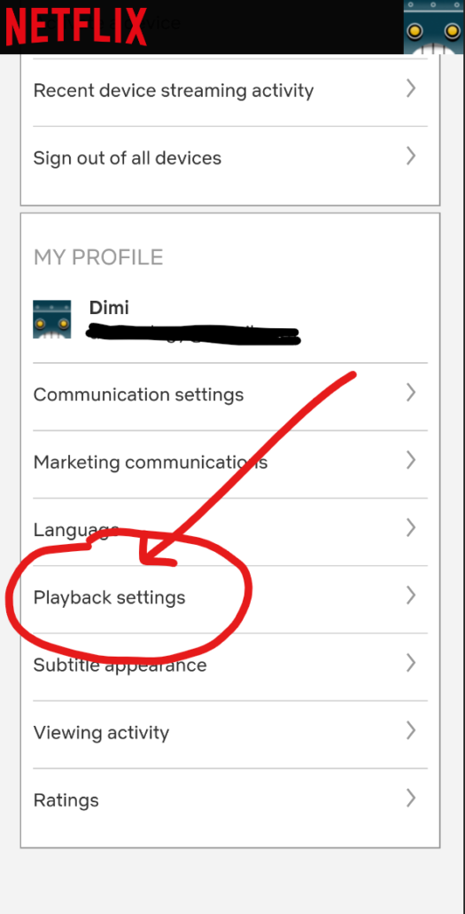 Netflix Playback Settings