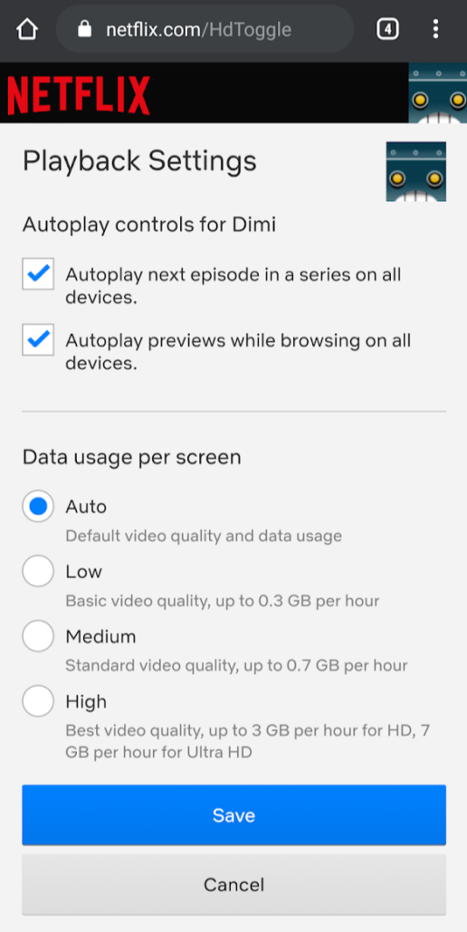 Disable Autoplay On Netflix Android app
