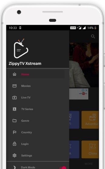 ZippyTV Xstream Menu