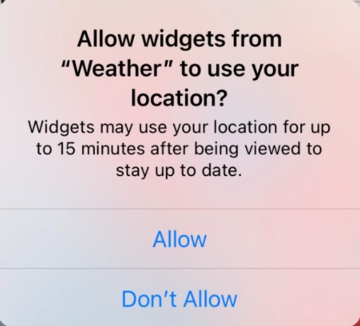 iOS 14 widget permission