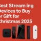 Featured image showing top streaming devices for 2025 including Apple TV 4K, NVIDIA Shield TV, and Google Chromecast – best streaming devices to buy or gift for Christmas 2025.