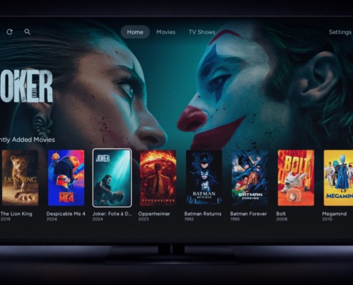 Cinaura serverless media player Android TV dashboard interface