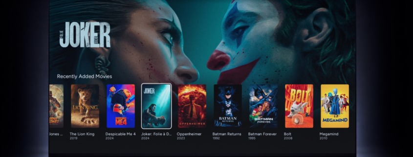 Cinaura serverless media player Android TV dashboard interface